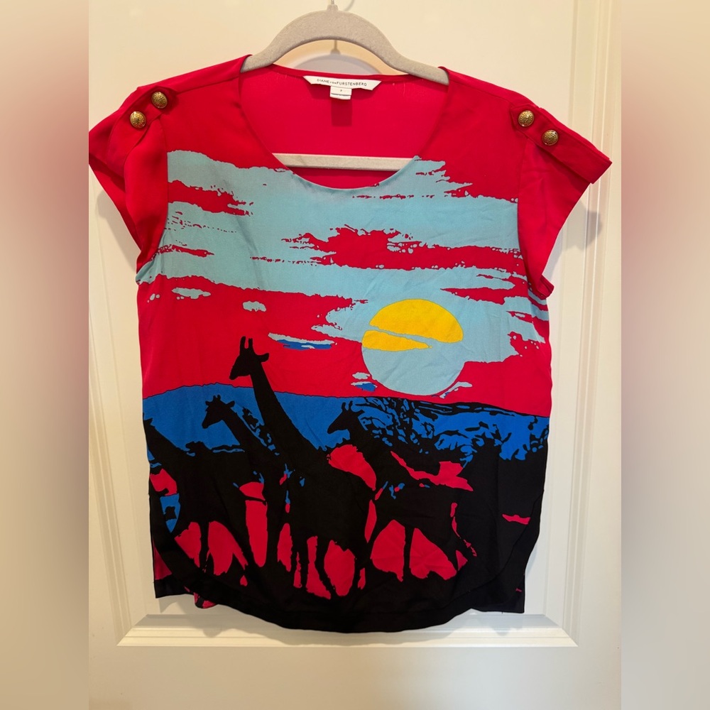 Diane von Furstenberg (DVF) 100% Silk.